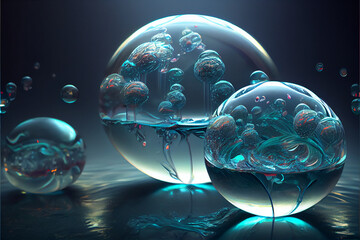 Water Spheres generative art