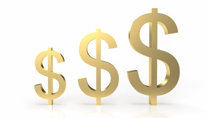 The gold dollar symbol for business concept 3d rendering