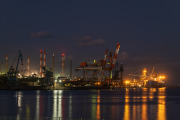Obraz premium 鹿島港 製鉄所の夜景