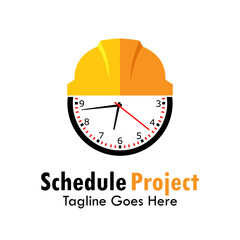 Time project or schedule project logo template illustration