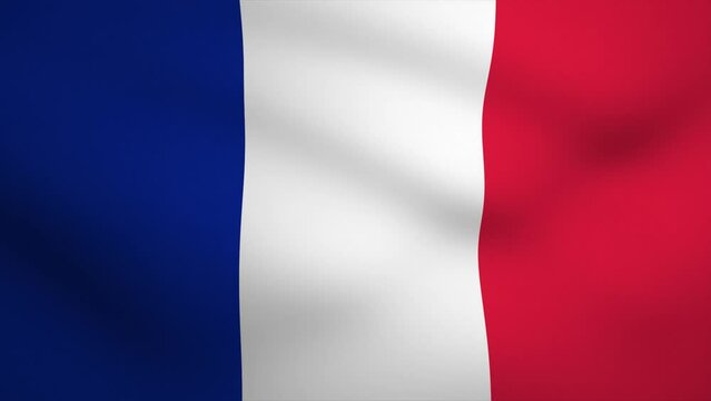 France Waving Flag Background Animation. Looping seamless 3D animation. Motion Graphic