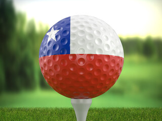 Golf ball Chile flag
