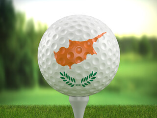 Golf ball Cyprus flag