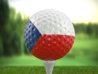 Golf ball Czech Republic flag