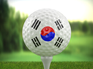 Golf ball South Korea flag