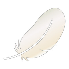 シンプルな白い羽根のイラスト