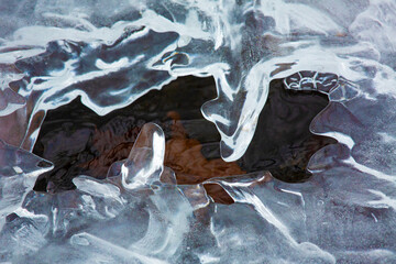 Ice formations in a frozen brook in Chaplin, Connecticut.