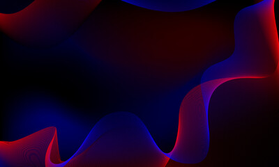 beautiful trendy background in black with blue and red waves. vector print design - 559059354