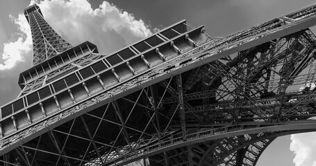 Eiffel tower with bright blue sky - Paris. France