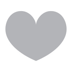 シンプルなハートのイラスト（シルバー）
