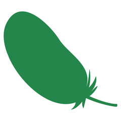 緑の羽根のシンプルなイラスト（シルエット）