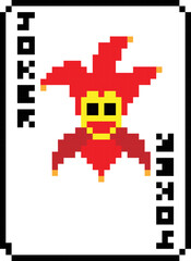 Joker card pixel vector illustration. pixel art.