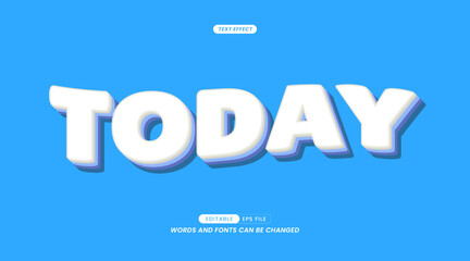 Editable Text Effect - Today's Slogan on a Blue Background