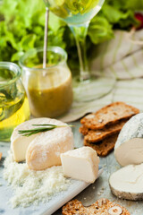 Assorted Cheese Plate with vegetables