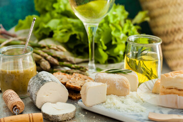 Assorted Cheese Plate with vegetables