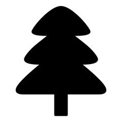 Black pine tree on white background