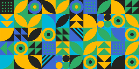 Geometric design element halftone graphic colorful shapes line vector shapes abstract mural background banner dot © LAB