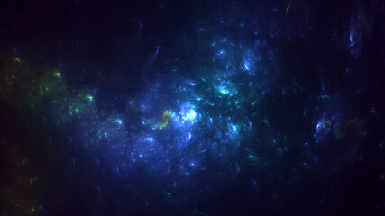 3D rendering abstract multicolor fractal light background