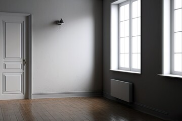 Empty living room created with Generative AI, Generative, AI