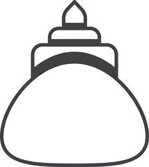 Thai style temple illustration in minimal style