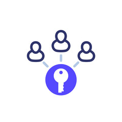Collective ownership icon with people and a key