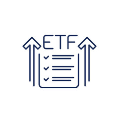 ETF line icon, growing funds vector