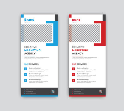 Creative digital marketing agency business rack card or dl flyer template design.