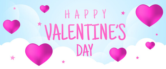 Fototapeta na wymiar Happy valentine's day background vector, design of valentine day greeting or banner 