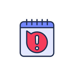 warning icon with a calendar on white
