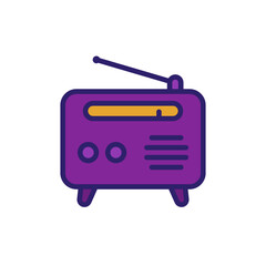 Radio, FM tuner icon with outline