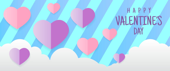 Happy valentine's day background vector, design of valentine day greeting or banner  