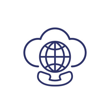 Voip telephony, roaming call line icon
