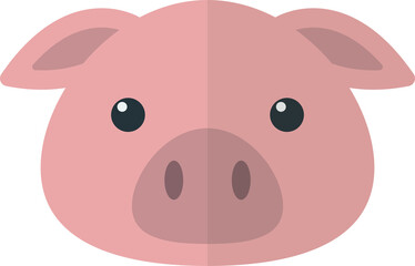 pig face illustration in minimal style