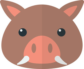 boar face illustration in minimal style