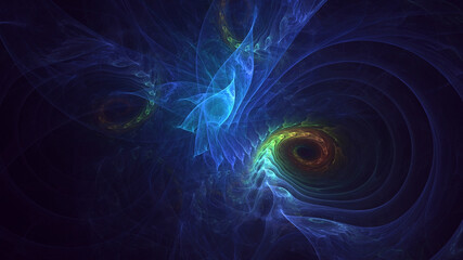 3D rendering abstract multicolor technology fractal light background