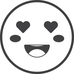 smiley face emoji with heart illustration in minimal style