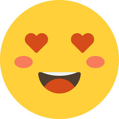 smiley face emoji with heart illustration in minimal style