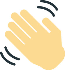 Obraz premium waving hand illustration in minimal style