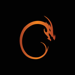 letter c dragon logo dersign