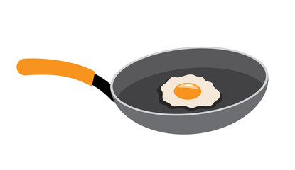 pan with fried egg cartoon
