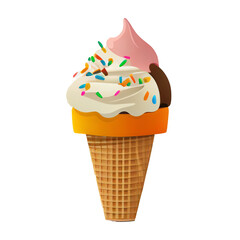 ice cream with transparent background