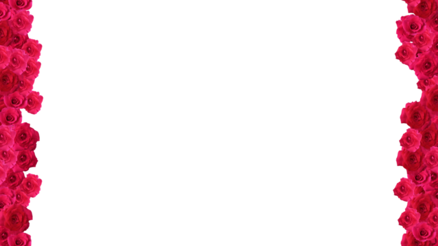 red rose frame right and left for valentine day and wedding invitation