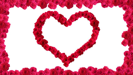 love frame rose flower red pink for valentine or wedding day decoration