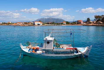 Obraz na płótnie Canvas Griechenland,Peloponnes,Fischerboote im Hafen von Plitra,