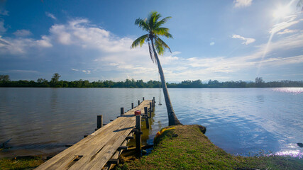 Obraz premium Holiday concept image with Scenery near beach and vacation view in Terengganu.