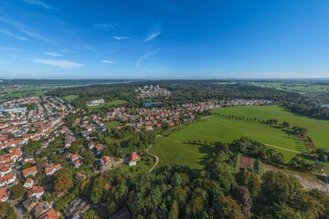 Fototapeta na wymiar Ausblick auf die Region um Leutkirch im württembergischen Allgäu aus der Luft