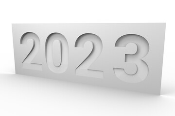2023 Text Endorse on Plate on White Background