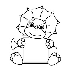 Board template with cute dinosaurs