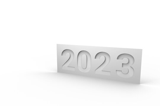 2023 Text Endorse on Plate on White Background