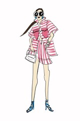 Young fashion woman in summer dress 